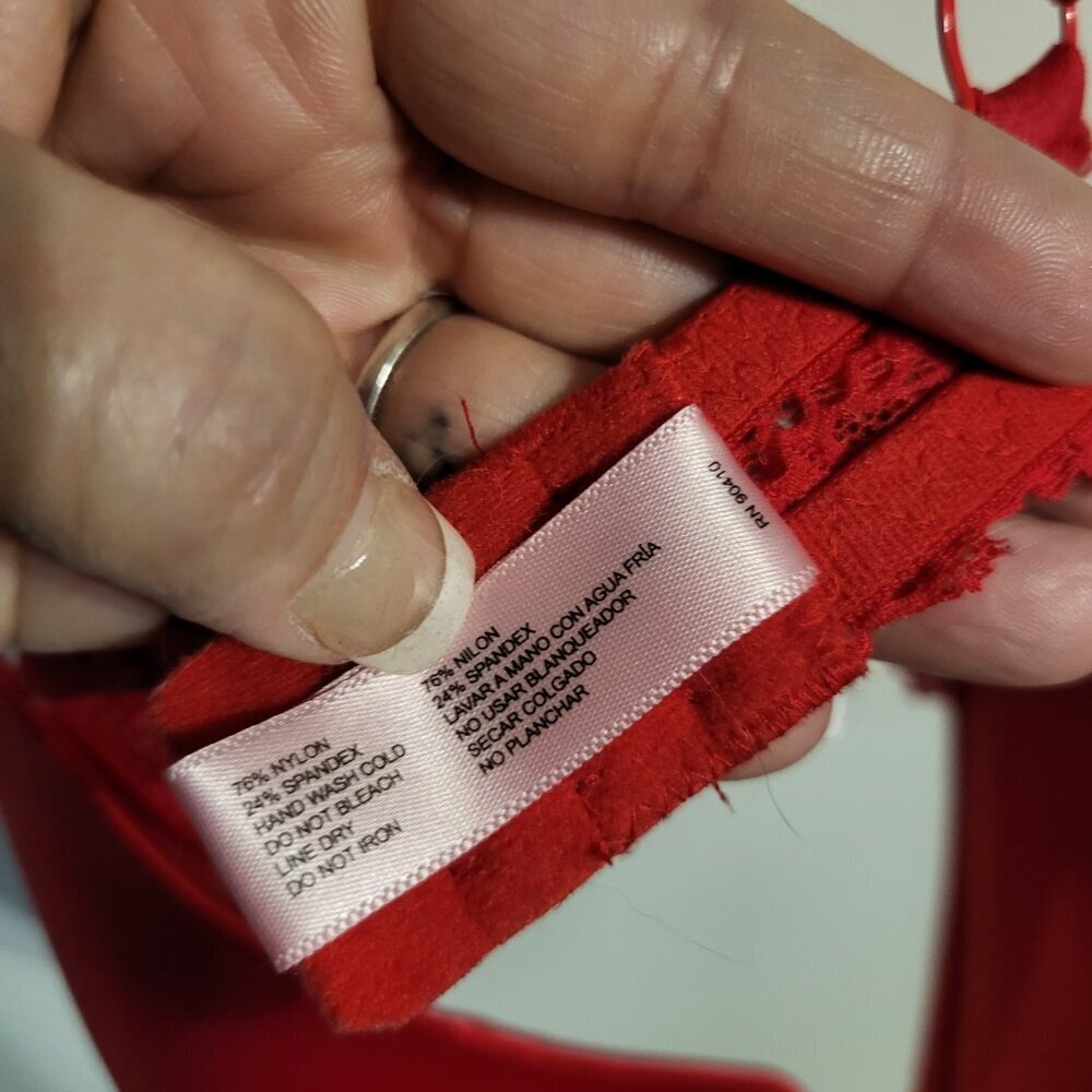 RED BLING JUICY COUTURE PUSH UP BRA SZ 38C - Picture 4 of 9